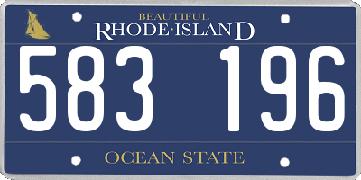 RI license plate 583196