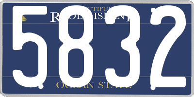 RI license plate 5832