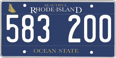 RI license plate 583200
