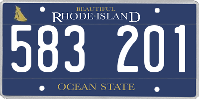 RI license plate 583201