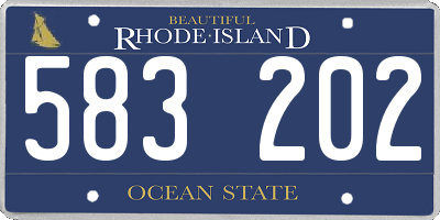 RI license plate 583202