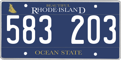 RI license plate 583203