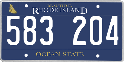 RI license plate 583204