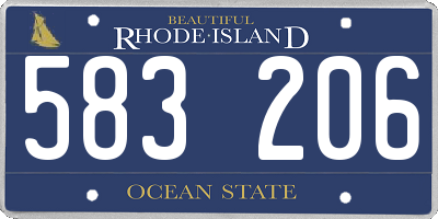 RI license plate 583206