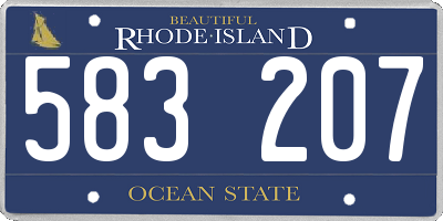 RI license plate 583207