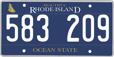 RI license plate 583209