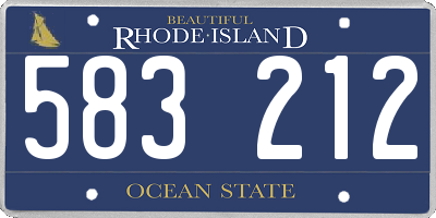 RI license plate 583212