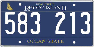RI license plate 583213