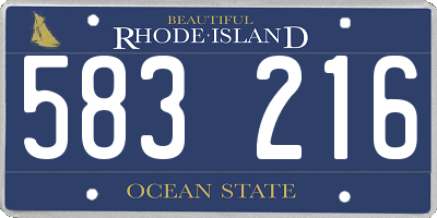 RI license plate 583216