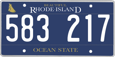 RI license plate 583217