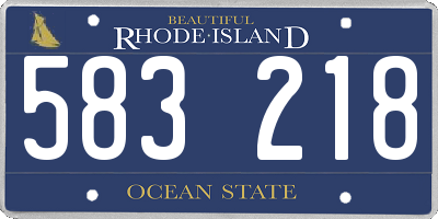 RI license plate 583218