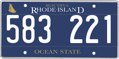 RI license plate 583221