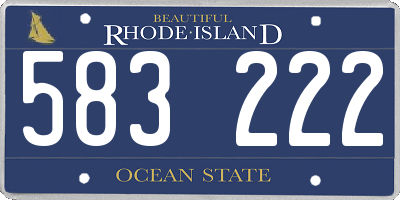 RI license plate 583222
