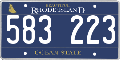 RI license plate 583223