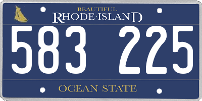 RI license plate 583225