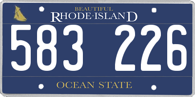 RI license plate 583226