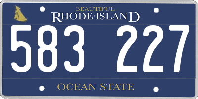 RI license plate 583227