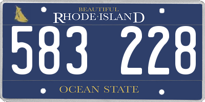 RI license plate 583228