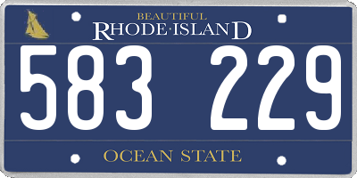 RI license plate 583229