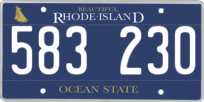 RI license plate 583230