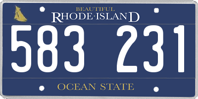 RI license plate 583231