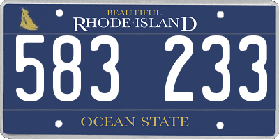 RI license plate 583233