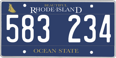 RI license plate 583234