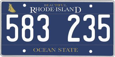 RI license plate 583235