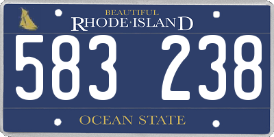 RI license plate 583238