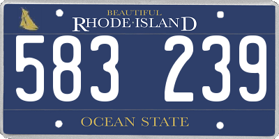 RI license plate 583239