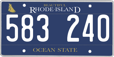 RI license plate 583240