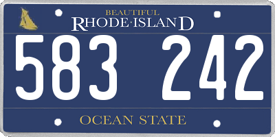 RI license plate 583242