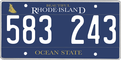 RI license plate 583243