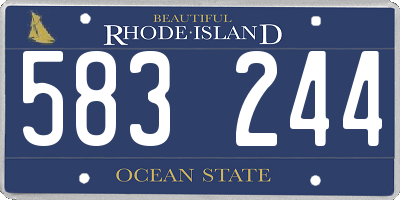 RI license plate 583244
