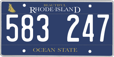 RI license plate 583247