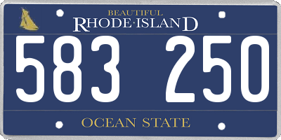 RI license plate 583250