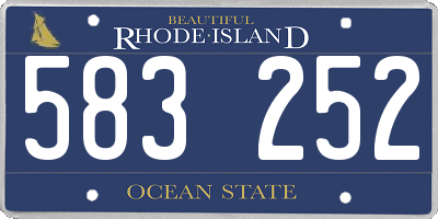 RI license plate 583252