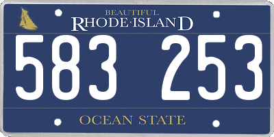 RI license plate 583253