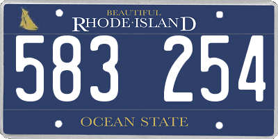RI license plate 583254