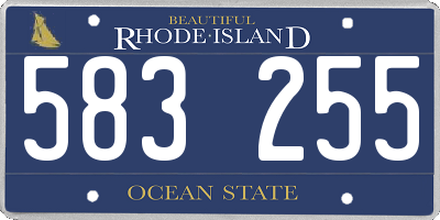 RI license plate 583255