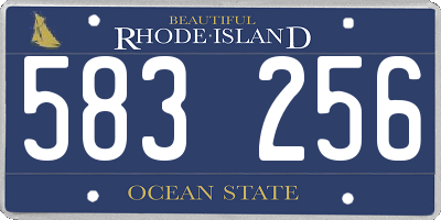RI license plate 583256