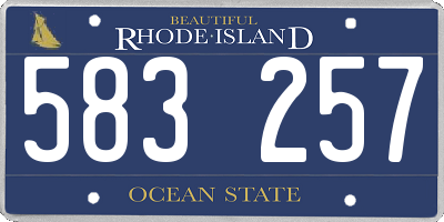 RI license plate 583257