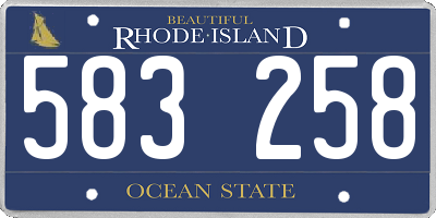 RI license plate 583258