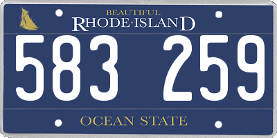 RI license plate 583259