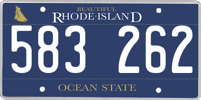 RI license plate 583262