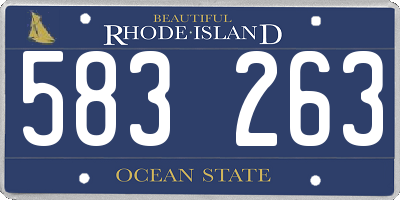 RI license plate 583263
