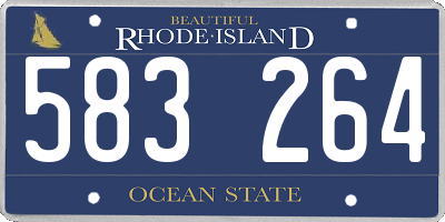 RI license plate 583264