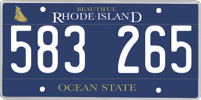 RI license plate 583265