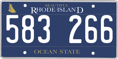 RI license plate 583266