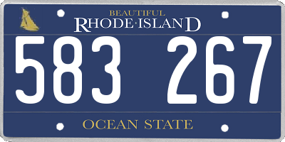 RI license plate 583267